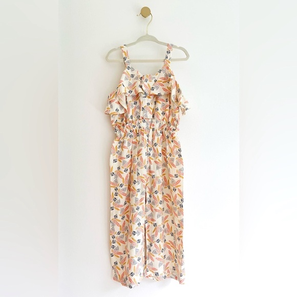Jessica Simpson Multicolor Patterned Jumpsuit Ruffle Top Kids 3T - Like New - Picture 4 of 5
